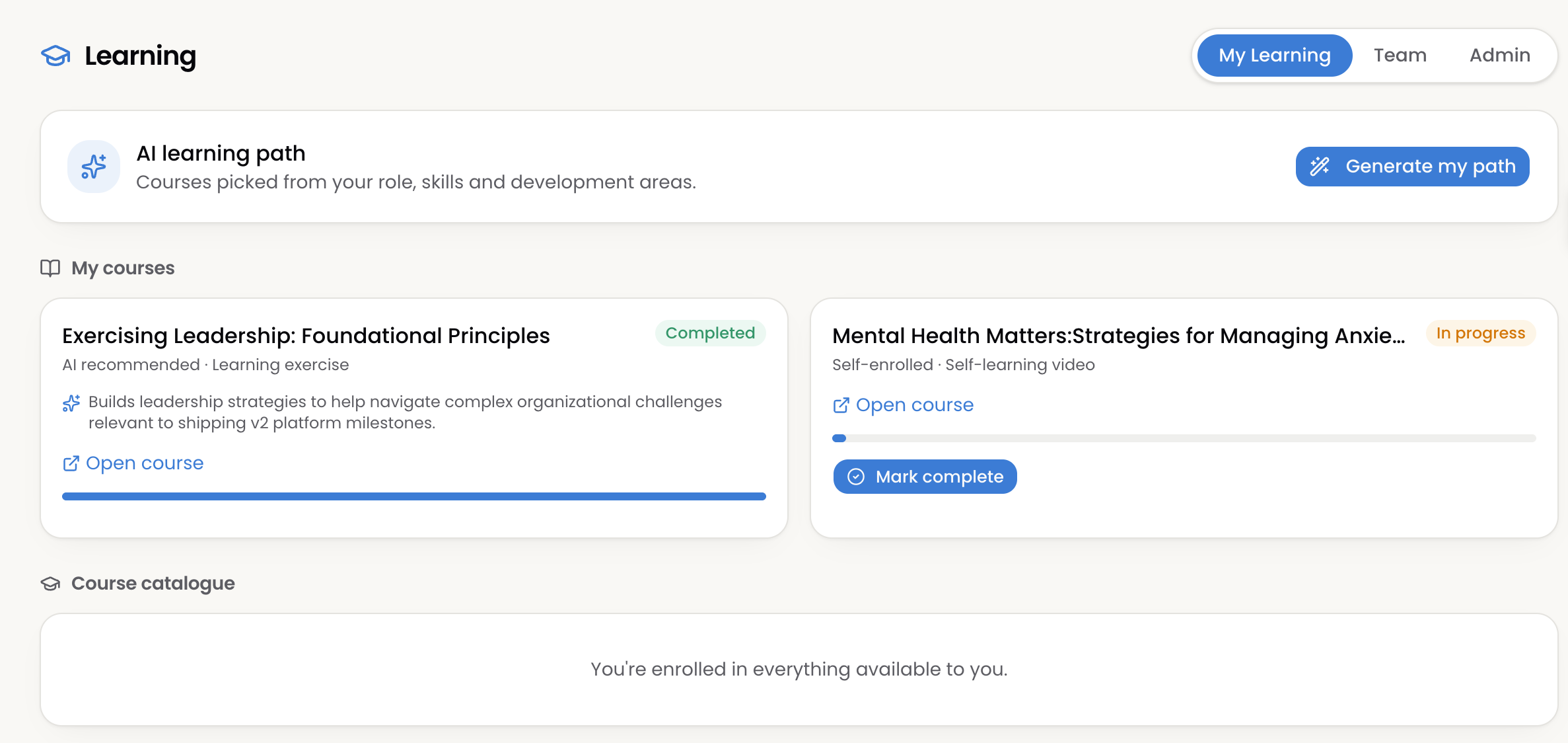 Ayam HR Learning — AI learning paths & visible skills